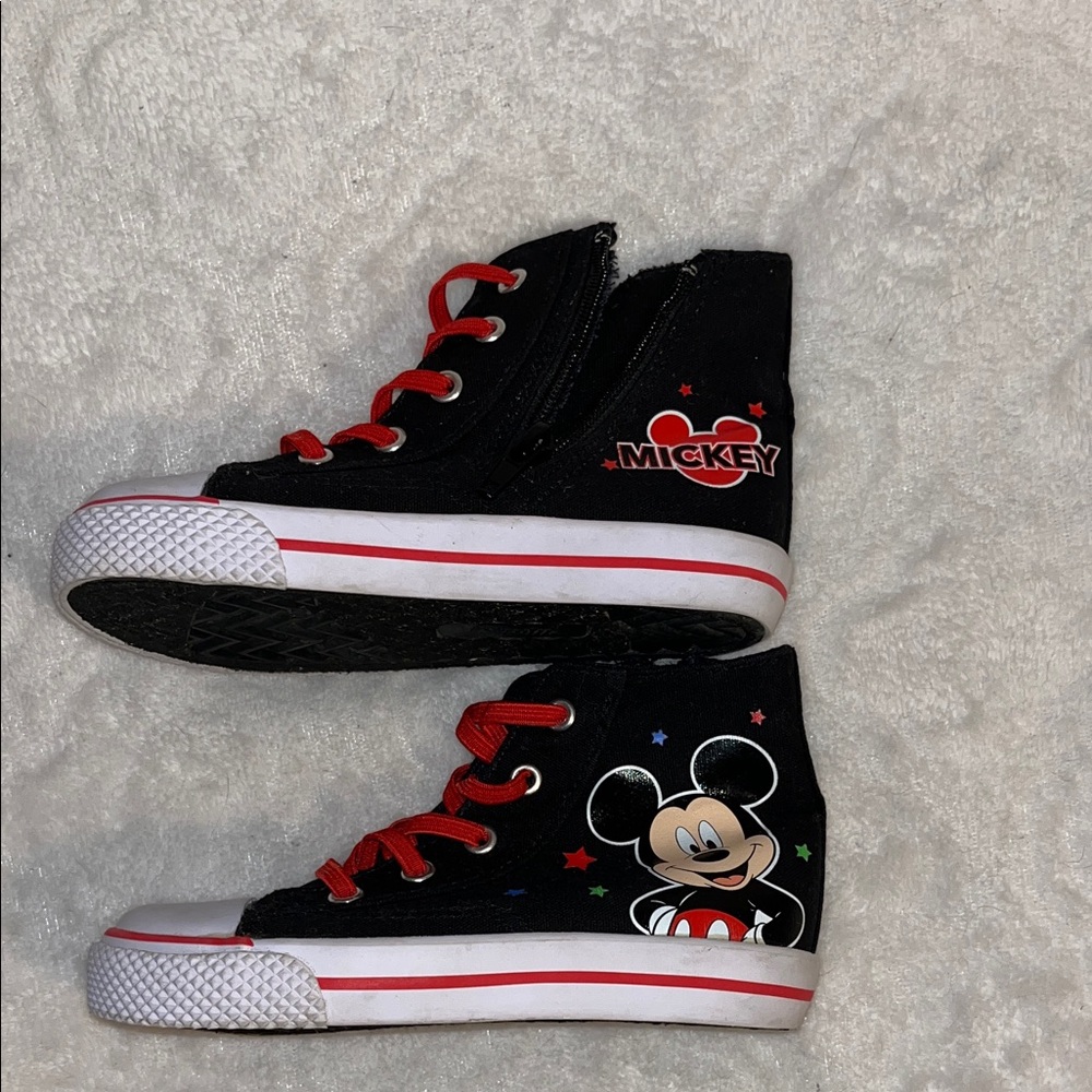 Disney Black and Red Mickey High-Top Sneakers for Kids